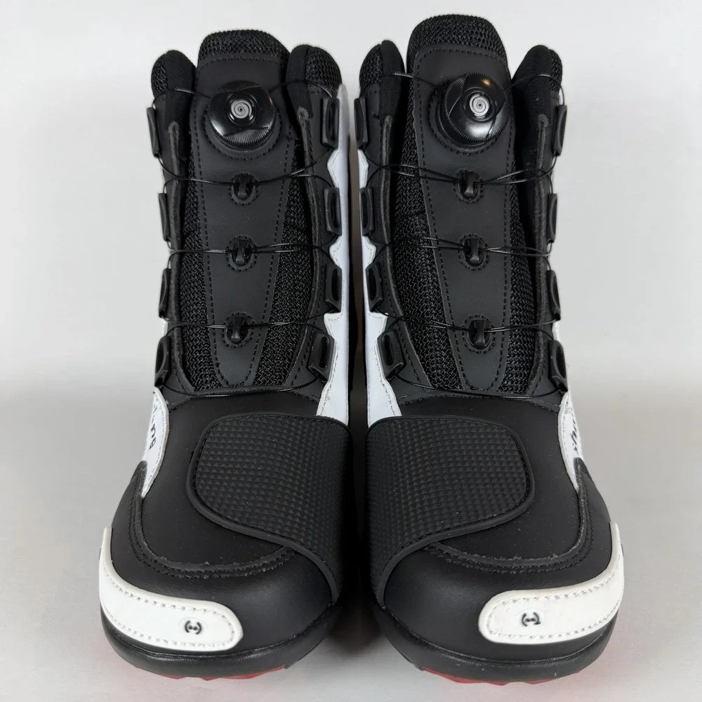 Shamofeng Motorcycle Riding Boots Black White Rotary Dial Size 41 Mens 8